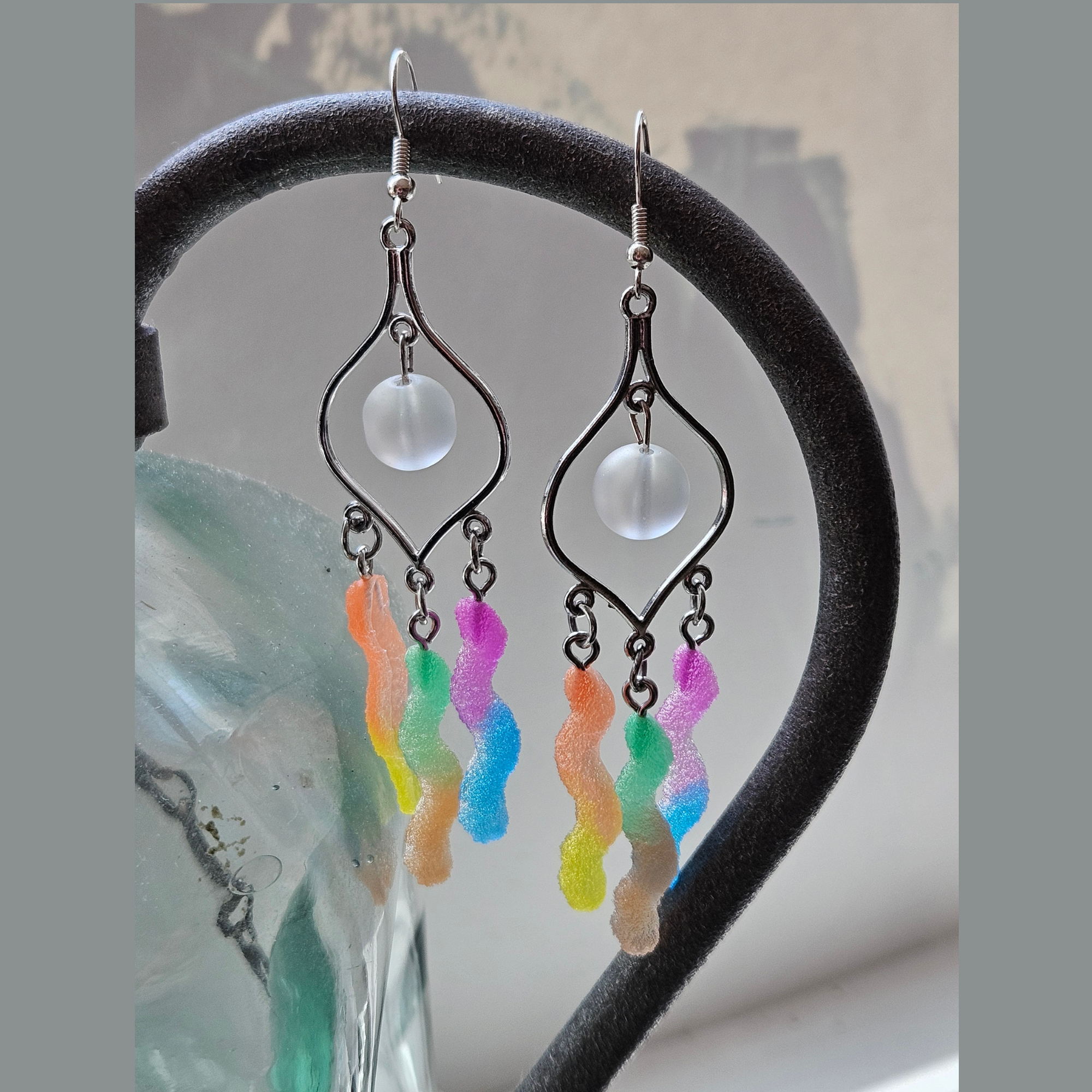 Gummy worm earrings